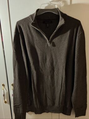Men's Brown Quarter-Zip Sweater - Classic Knit